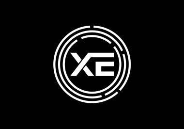 İlk Monogram Harf X E Logo Tasarım Vektör Şablonu. XE Harf Logosu Tasarımı