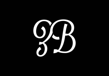 İlk Monogram Harf Z B Logo Tasarım Vektör Şablonu. Şirket İş Kimliği için Grafik Alfabesi Sembolü