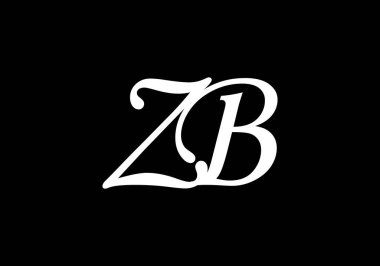 İlk Monogram Harf Z B Logo Tasarım Vektör Şablonu. Şirket İş Kimliği için Grafik Alfabesi Sembolü