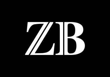 İlk Monogram Harf Z B Logo Tasarım Vektör Şablonu. Şirket İş Kimliği için Grafik Alfabesi Sembolü