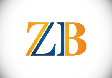 İlk Monogram Harf Z B Logo Tasarım Vektör Şablonu. Şirket İş Kimliği için Grafik Alfabesi Sembolü
