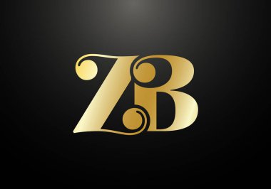 İlk Monogram Harf Z B Logo Tasarım Vektör Şablonu. Şirket İş Kimliği için Grafik Alfabesi Sembolü