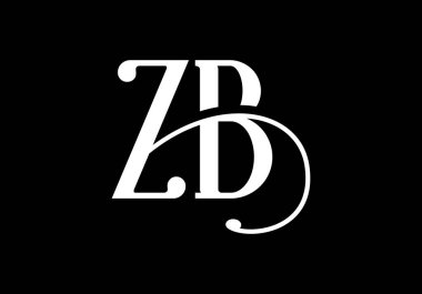 İlk Monogram Harf Z B Logo Tasarım Vektör Şablonu. Şirket İş Kimliği için Grafik Alfabesi Sembolü