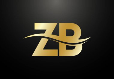İlk Monogram Harf Z B Logo Tasarım Vektör Şablonu. Şirket İş Kimliği için Grafik Alfabesi Sembolü