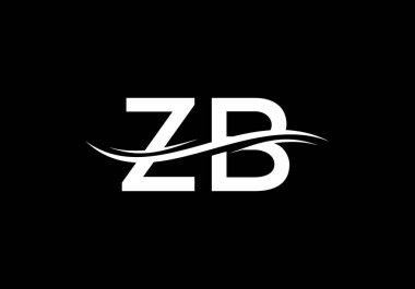 İlk Monogram Harf Z B Logo Tasarım Vektör Şablonu. Şirket İş Kimliği için Grafik Alfabesi Sembolü