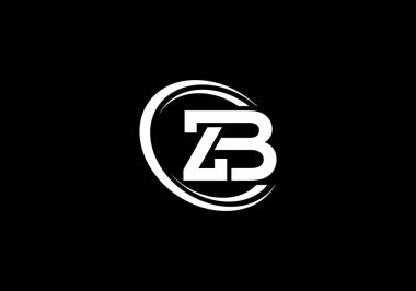 İlk Monogram Harf Z B Logo Tasarım Vektör Şablonu. Şirket İş Kimliği için Grafik Alfabesi Sembolü