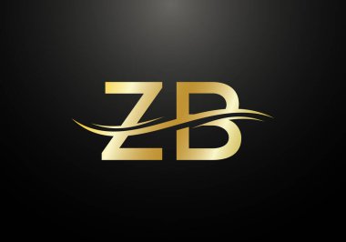İlk Monogram Harf Z B Logo Tasarım Vektör Şablonu. Şirket İş Kimliği için Grafik Alfabesi Sembolü