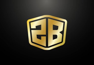 İlk Monogram Harf Z B Logo Tasarım Vektör Şablonu. Şirket İş Kimliği için Grafik Alfabesi Sembolü