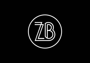 İlk Monogram Harf Z B Logo Tasarım Vektör Şablonu. Şirket İş Kimliği için Grafik Alfabesi Sembolü
