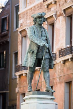 İtalyan yazar Carlo Goldoni Venedik İtalya heykeli