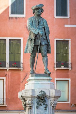 İtalyan yazar Carlo Goldoni Venedik İtalya heykeli