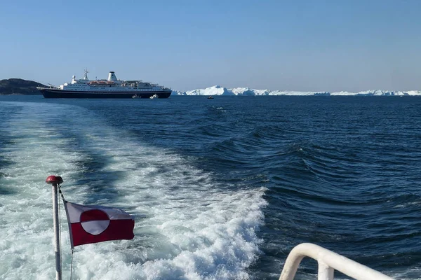 Nyugat-Grönland Ilulissat Jakobshavn Jacobshaven zászló — Stock Fotó