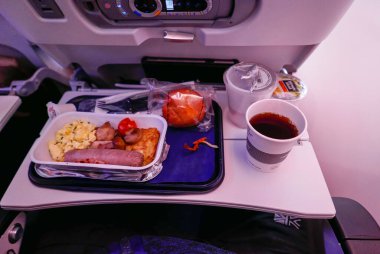 Uçak yemeği transatlantik uçuş Airbus A380