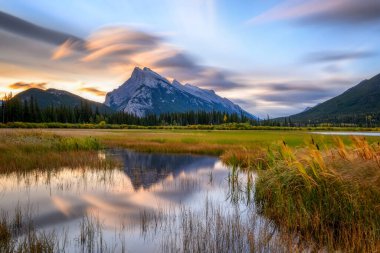 Mount Rundle in sunset light clipart