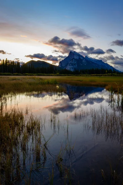 Mount Rundle in sunset light — 스톡 사진