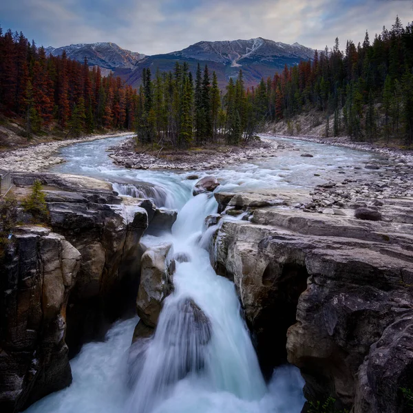 Sunwapta Falls, Jasper Alberta Kanada utazási cél — Stock Fotó