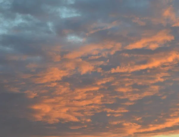 Красивое Небо Красными Облаками Летом Вечером — стоковое фото