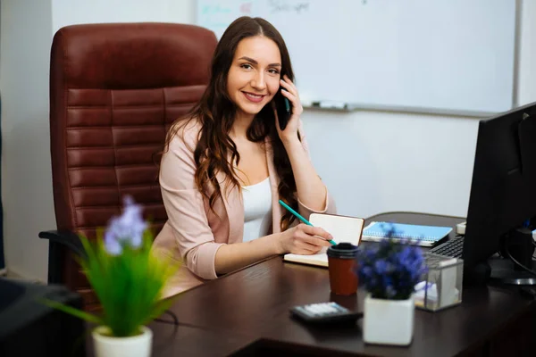 Business Woman Working Office Documents — Stock Photo, Image