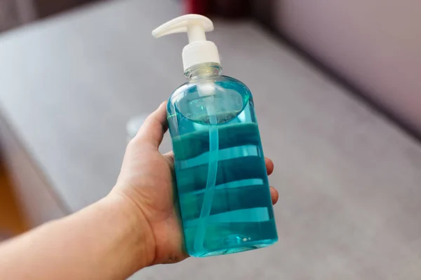 alcohol sprayer or antibacterial soap hand sanitizer from COVID-19.