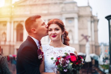 Lviv 'de düğün, sokaklarda yürümek..