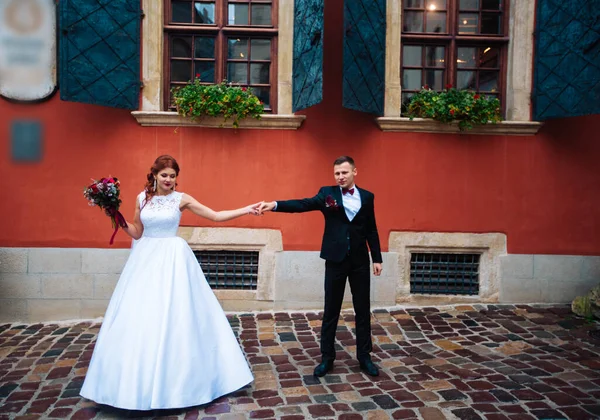 Wedding Lviv Walk Streets — Stock Photo, Image