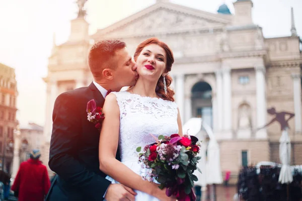 Casamento Muito Bonito Casal Incrível Dia Casamento — Fotografia de Stock