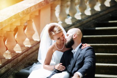 Harika bir çiftin çok güzel bir düğünü. düğün günü.