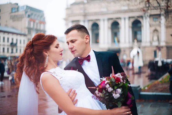 Matrimonio Leopoli Piedi Strade — Foto Stock