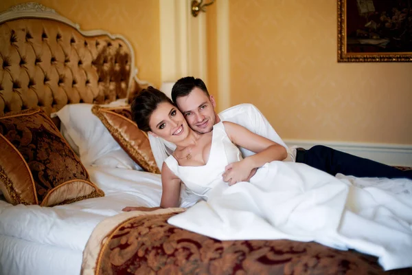 Stilvolle Braut Schöne Braut Posiert Hotel — Stockfoto