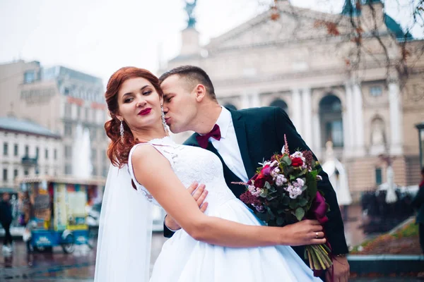 Casamento Lviv Andar Pelas Ruas — Fotografia de Stock