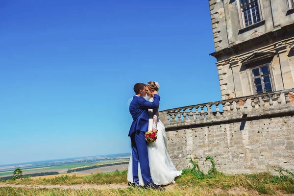 Matrimonio degli sposi. Sposi novelli nel parco . — Foto Stock