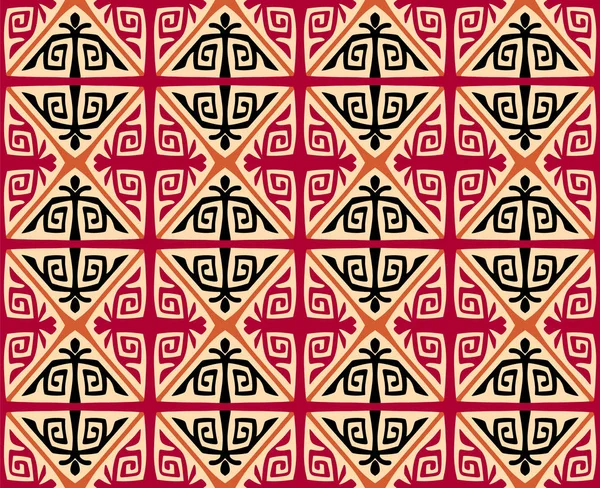 Kusursuz Kazak ya da Kırgız kabilesi uyruklu Orta Asya etnik geometrik kırmızı, turuncu ve siyah renkli özel tasarım, arka plan, tekstil süsü