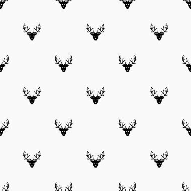 Geyikler sorunsuz desenlerle elle çizilmiş doodle