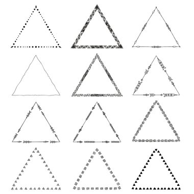 Vektör özgün çizim kabile üçgenler ayarla.
