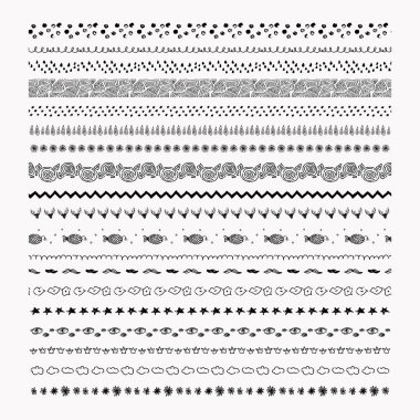 Dikişsiz desen kenarlıklarını siyah vektör soyut dokulu