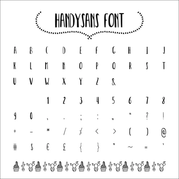 Vector Hand drawn sans font. Full collection — Stock Vector