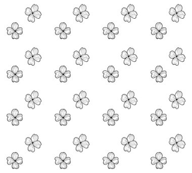 Vektör Seamless modeli ile çizilmiş çiçekler, çiçek