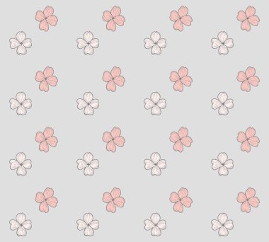 Vektör Seamless modeli ile çizilmiş çiçekler, çiçek