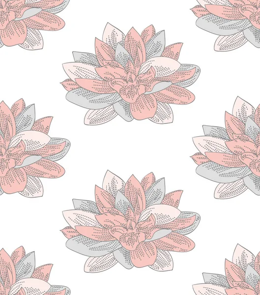 Vector kleurrijke naadloze patroon met getekende bloemen. — Stockvector