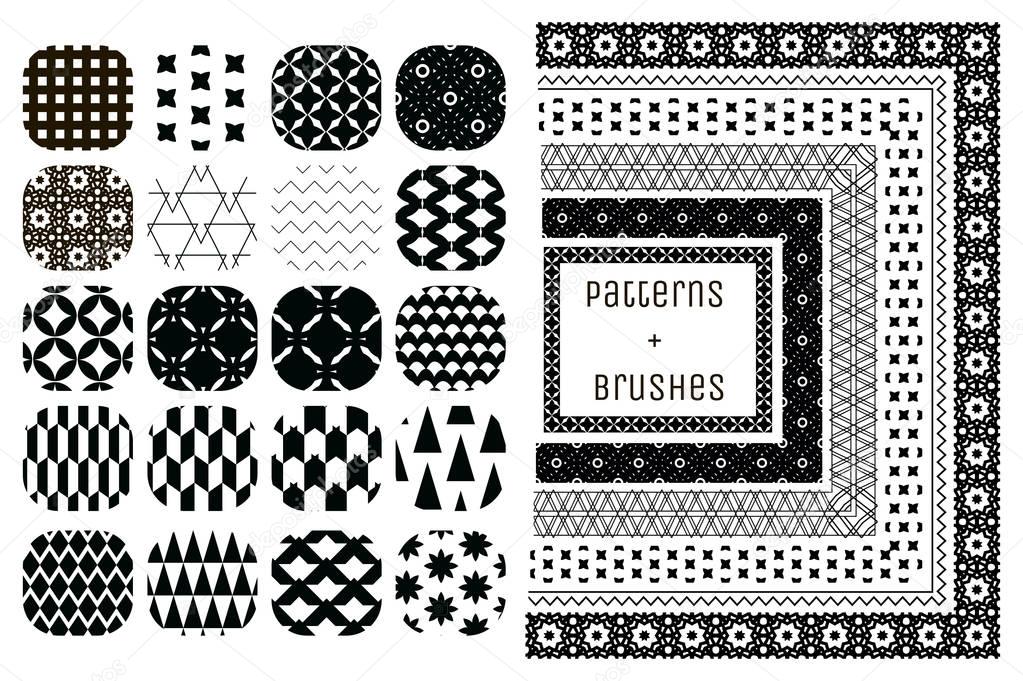 20 Vector Geometric Patterns and 6 Pattern Brushes