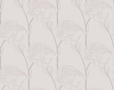 Vektör pembe Seamless modeli ile çizilmiş çiçekler, Şakayık