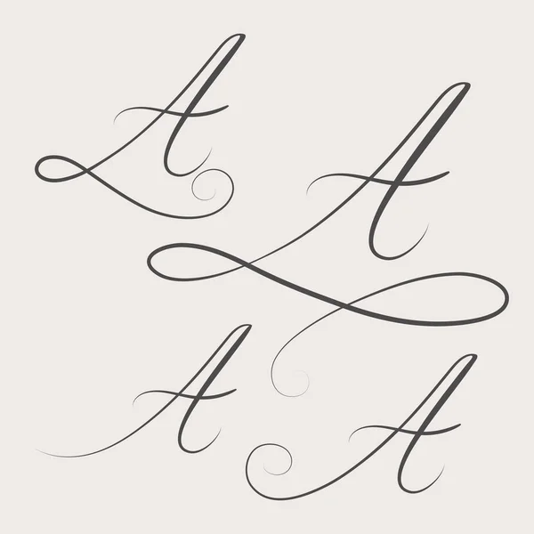 ベクトル渦巻き模様のモノグラムの手書きのロゴの設計 — ストックベクタ