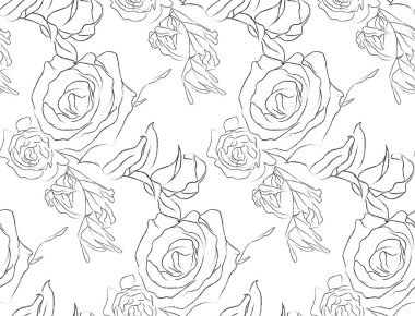 Vektör Hattı Çiçeksiz Desen Çiziyor