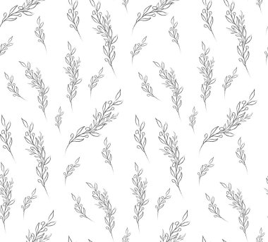 Vektör Hattı Çiçeksiz Desen Çiziyor