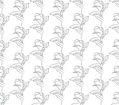 Vektör Hattı Çiçeksiz Desen Çiziyor