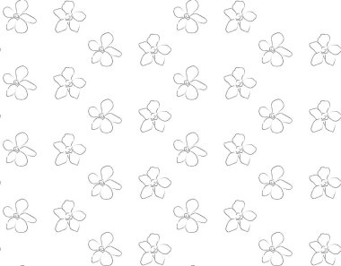 Vektör Hattı Çiçeksiz Desen Çiziyor