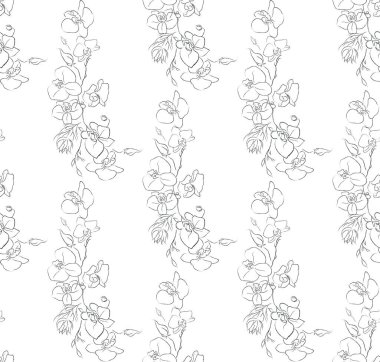 Vektör Hattı Çiçeksiz Desen Çiziyor