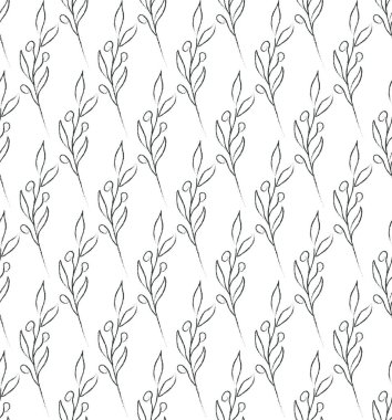 Vektör Hattı Çiçeksiz Desen Çiziyor