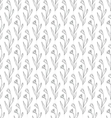 Vektör Hattı Çiçeksiz Desen Çiziyor