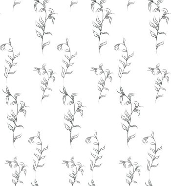 Vektör Hattı Çiçeksiz Desen Çiziyor